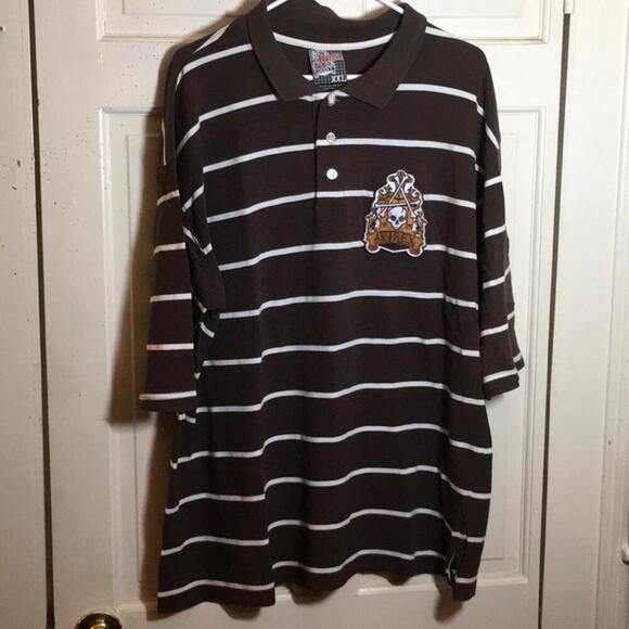 🍁Avirex XXL brown white striped collared shirt🍁 - Picture 1 of 7